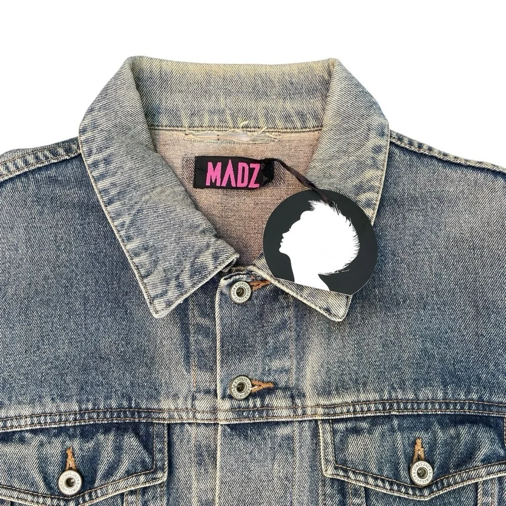 Diesel x Madz tattoo Custom Denim Jacket XXL Rock Gothcore Bikercore Plus Size - Picture 7 of 17